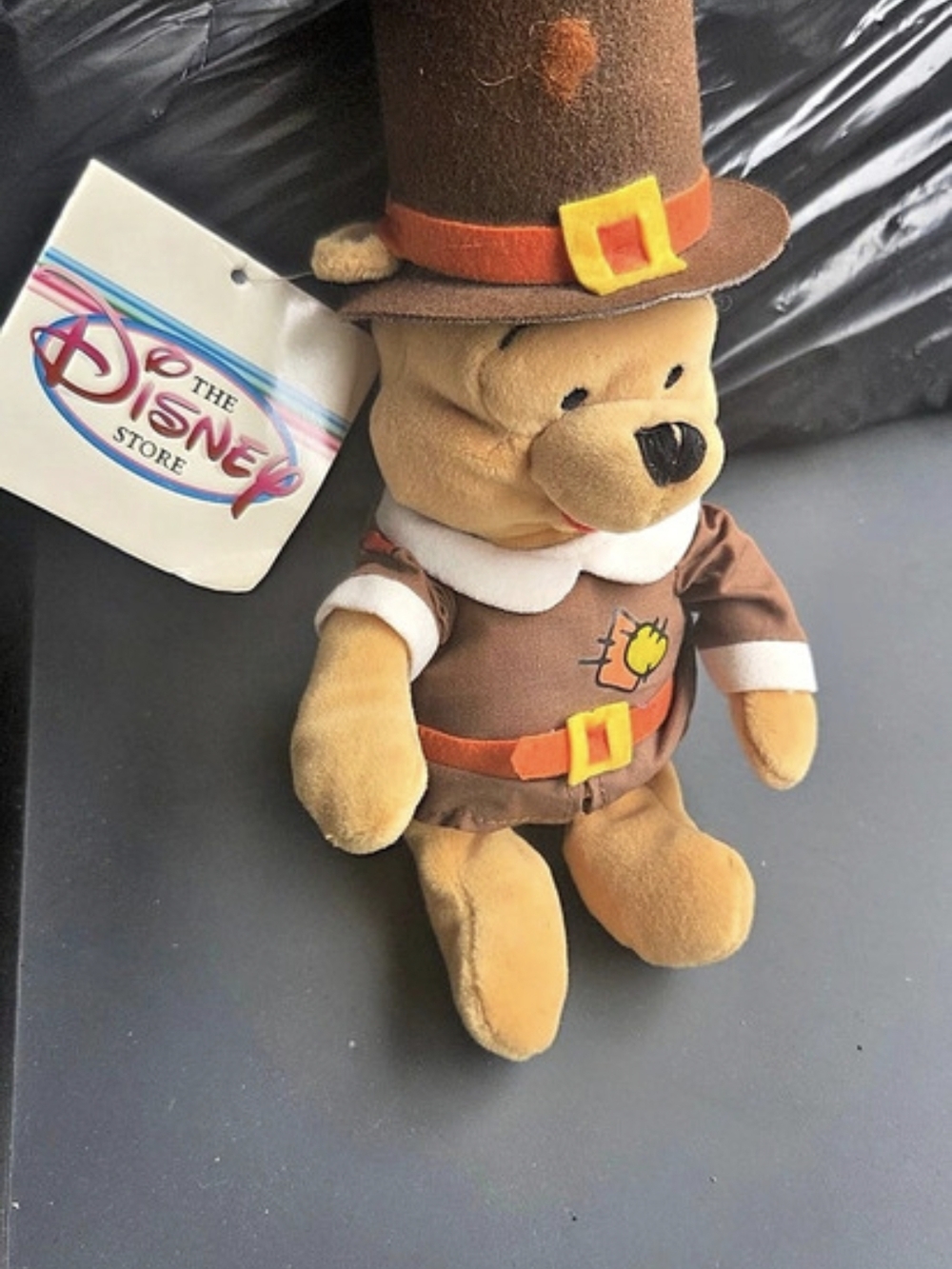 Disney Pilgrim Pooh Mini Bean Bag Plush Brown & Orange